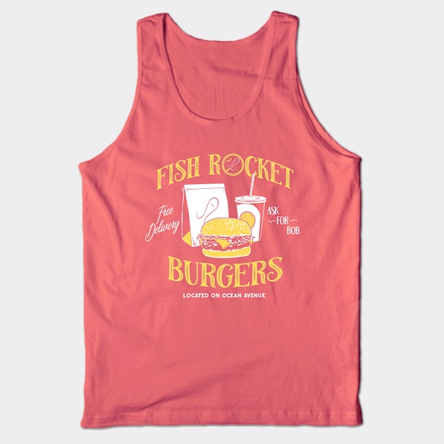 Fish Rocket Burgers Tank Top by stevethomasart